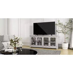 Meuble TV traditionnel GALANO avec portes à miroir et étagères réglables 68,2 L x 17,2 P x 29,3 H