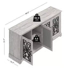 Meuble TV traditionnel GALANO avec portes à miroir et étagères réglables 68,2 L x 17,2 P x 29,3 H