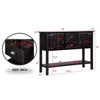 TUYOHW 46 Tavolo Consolle in Legno di Pino con 2 Armadietti e 2 Cassetti, Credenza a Buffet con Ripiano Aperto, Tavolo Rustico da Ingresso per Soggiorno, Corridoio