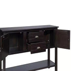TUYOHW 46 Tavolo Consolle in Legno di Pino con 2 Armadietti e 2 Cassetti, Credenza a Buffet con Ripiano Aperto, Tavolo Rustico da Ingresso per Soggiorno, Corridoio
