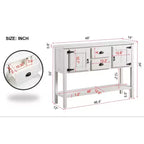 TUYOHW 46 Tavolo Consolle in Legno di Pino con 2 Armadietti e 2 Cassetti, Credenza a Buffet con Ripiano Aperto, Tavolo Rustico da Ingresso per Soggiorno, Corridoio