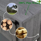 TUYOHW 46 Tavolo Consolle in Legno di Pino con 2 Armadietti e 2 Cassetti, Credenza a Buffet con Ripiano Aperto, Tavolo Rustico da Ingresso per Soggiorno, Corridoio