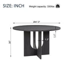 Tavolo da pranzo rotondo moderno da 120 cm con piano effetto legno e base stabile, tavolo da cucina versatile per sala da pranzo o soggiorno-Panipeachy