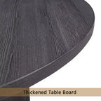 Tavolo da pranzo rotondo moderno da 120 cm con piano effetto legno e base stabile, tavolo da cucina versatile per sala da pranzo o soggiorno-Panipeachy