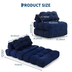 Divano Letto Pieghevole Confezione da 2, Poltrona Letto Convertibile con Cuscino e Supporto Ergonomico, Portatile e Lavabile in Lavatrice Ideale per Soggiorno e Camera da Letto