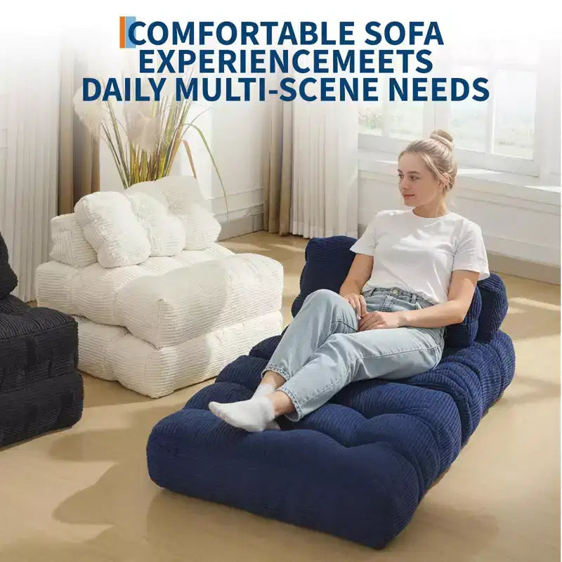 Divano Letto Pieghevole Confezione da 2, Poltrona Letto Convertibile con Cuscino e Supporto Ergonomico, Portatile e Lavabile in Lavatrice Ideale per Soggiorno e Camera da Letto