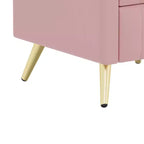 Comodino in Legno Elegante Whisen, Tavolino da Comodino Imbottito con 3 Cassetti e Gambe in Metallo, Maniglie e Piano di Lavoro con Adesivi Effetto Marmo