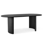 Set da Pranzo 7 Pezzi per Cucina, Tavolo Ovale Nero e Sedie a Botte in Ciniglia, Mobili Moderni per Sala da Pranzo - Panipeachy