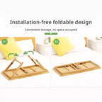 Scrivania per Laptop da Letto, Tavolino da Letto con Gambe, Tavolo Portatile per Laptop Regolabile in Bambù da 17-23cm per Mangiare a Letto