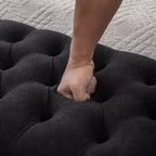 TUYOHW 65.7 Panca Contenitore Moderna con Gambe in Legno Massello, Panca da Fondo Letto con Braccioli Arrotondati, Seduta da Ingresso e Contenitore Giocattoli per Soggiorno, Camera da Letto