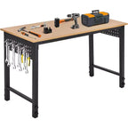2000LB Heavy-Duty & 47 Adjustable Garage Workbench with Locking Casters - Portable Workbench with 20 Hooks