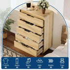 Cassettiera a 5 cassetti per camera da letto, comò alto e moderno in legno da 48 pollici con ampio spazio di archiviazione in legno, cassettiera per soggiorno, corridoio