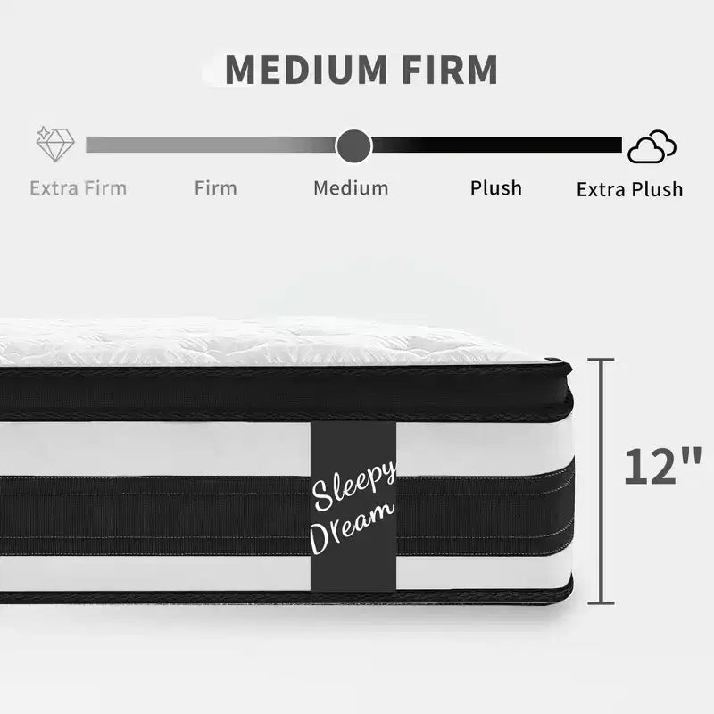 Materasso Ibrido Twin XL 30 cm, Copertura Traspirante e Fresca Certificata Oeko-Tex, Memory Foam e Molle Insacchettate Indipendenti, Supporto Medio Rigido