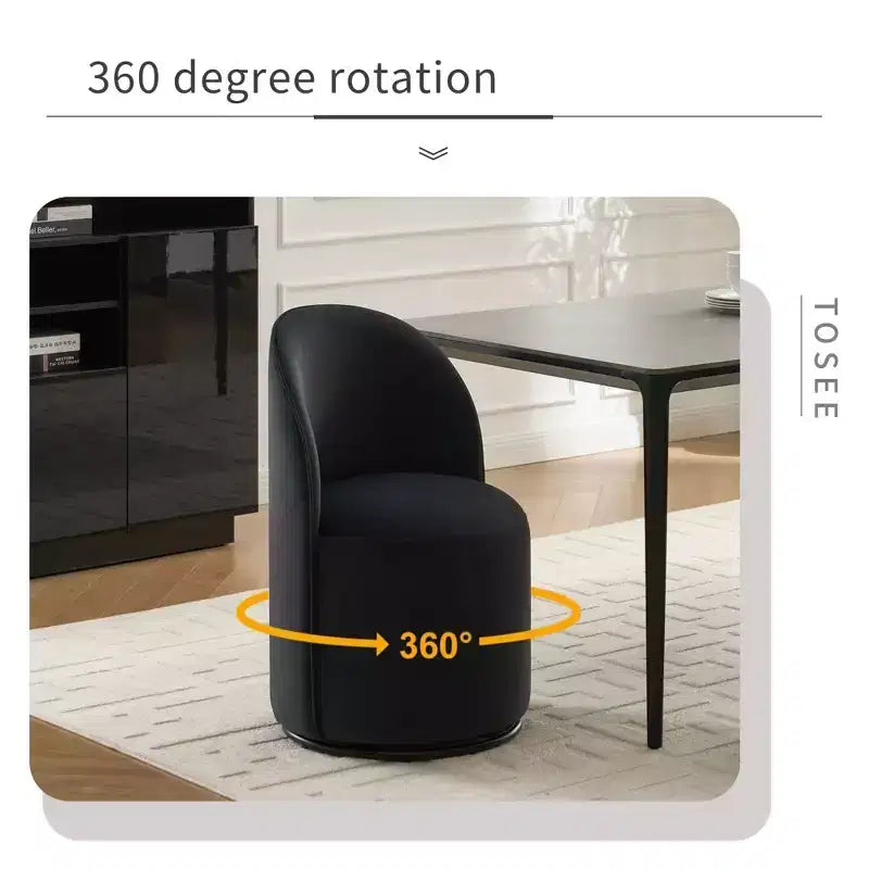 TUYOHW Fauteuil d'appoint pivotant en velours, moderne, sans accoudoirs, avec dossier rond, pour chambre à coucher, salon, cuisine