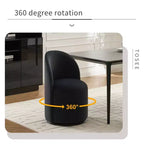 TUYOHW Fauteuil d'appoint pivotant en velours, moderne, sans accoudoirs, avec dossier rond, pour chambre à coucher, salon, cuisine