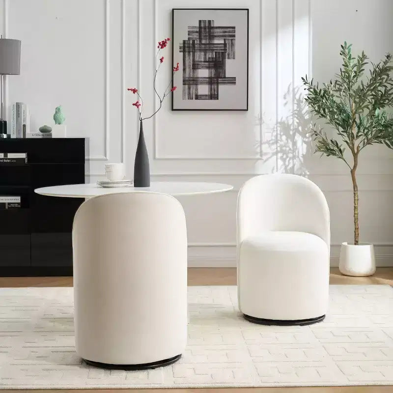 TUYOHW Fauteuil d'appoint pivotant en velours, moderne, sans accoudoirs, avec dossier rond, pour chambre à coucher, salon, cuisine