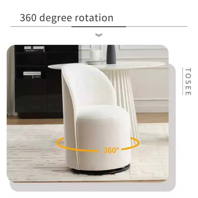 TUYOHW Fauteuil d'appoint pivotant en velours, moderne, sans accoudoirs, avec dossier rond, pour chambre à coucher, salon, cuisine