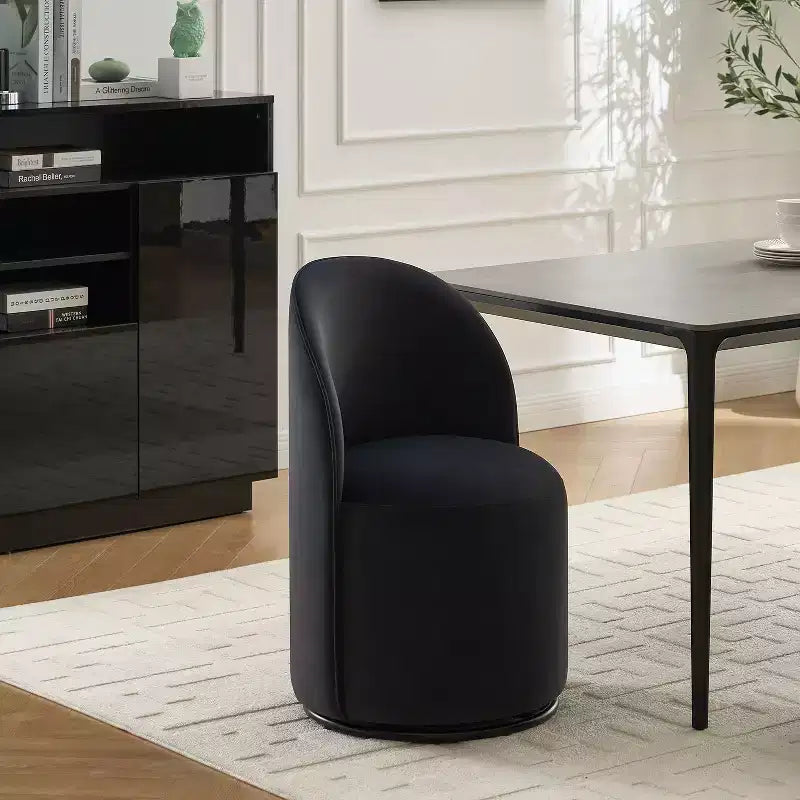 TUYOHW Fauteuil d'appoint pivotant en velours, moderne, sans accoudoirs, avec dossier rond, pour chambre à coucher, salon, cuisine
