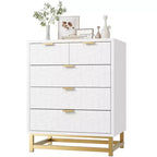 COZONY Modern 5-Drawer Dresser with Metal Legs, Wide Storage Chest Organizer for Bedroom, Living Room & Entryway