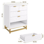 Comò moderno a 5 cassetti COZONY con gambe in metallo, ampio organizer per camera da letto, soggiorno e ingresso