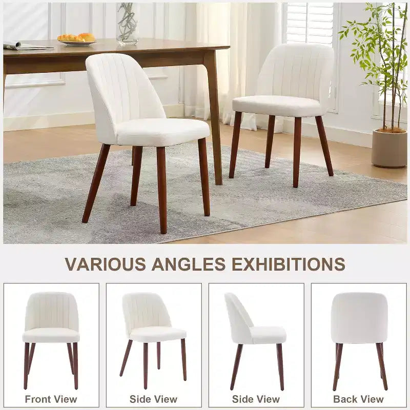 Ensemble de chaises de salle à manger modernes Acekool, cadre en bois massif et assise rembourrée, chaises de cuisine ou de salle à manger peu encombrantes