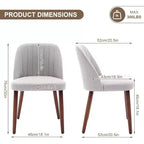 Ensemble de chaises de salle à manger modernes Acekool, cadre en bois massif et assise rembourrée, chaises de cuisine ou de salle à manger peu encombrantes