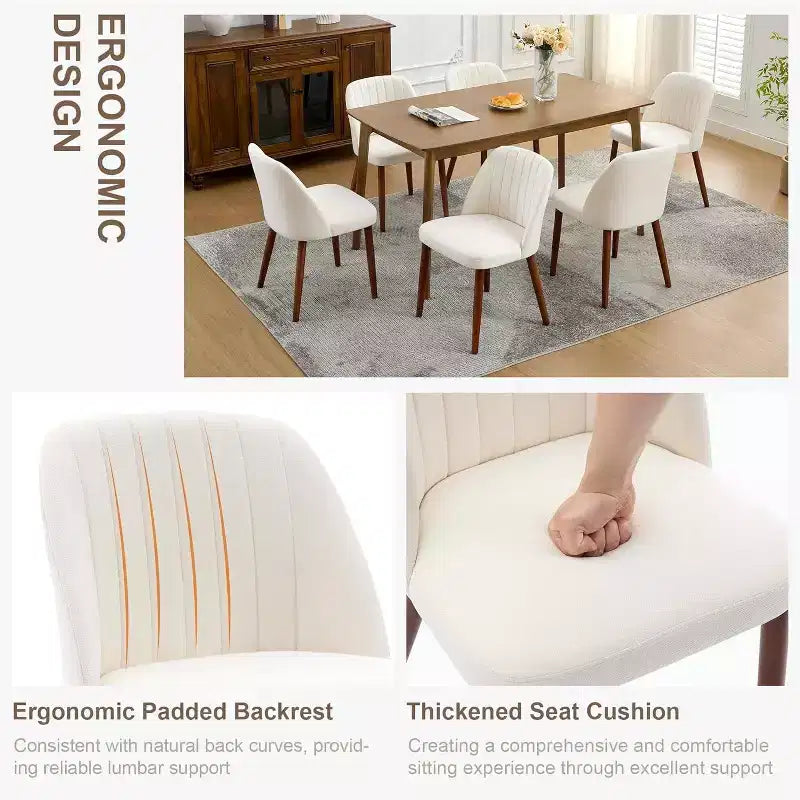 Ensemble de chaises de salle à manger modernes Acekool, cadre en bois massif et assise rembourrée, chaises de cuisine ou de salle à manger peu encombrantes