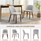 Ensemble de chaises de salle à manger modernes Acekool, cadre en bois massif et assise rembourrée, chaises de cuisine ou de salle à manger peu encombrantes