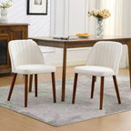 Ensemble de chaises de salle à manger modernes Acekool, cadre en bois massif et assise rembourrée, chaises de cuisine ou de salle à manger peu encombrantes