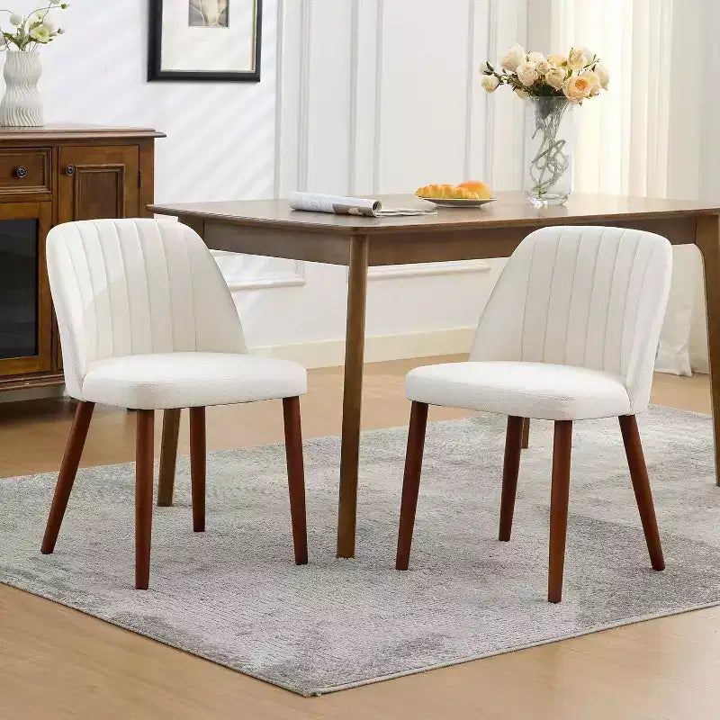 Ensemble de chaises de salle à manger modernes Acekool, cadre en bois massif et assise rembourrée, chaises de cuisine ou de salle à manger peu encombrantes