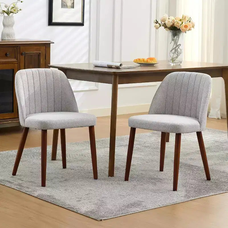 Acekool Modern Dining Chairs Set, Solid Wood Frame & Cushioned Seat, Space-Saving Kitchen or Dining Room Chairs