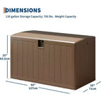 Acekool Baule Contenitore da Esterno da 492 Litri, Grande Cassa in Resina con Finitura Venata Legno, Organizer Impermeabile per Giardino, Prato e Bordo Piscina