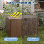 Acekool Baule Contenitore da Esterno da 492 Litri, Grande Cassa in Resina con Finitura Venata Legno, Organizer Impermeabile per Giardino, Prato e Bordo Piscina