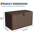 Acekool Baule Contenitore da Esterno da 492 Litri, Grande Cassa in Resina con Finitura Venata Legno, Organizer Impermeabile per Giardino, Prato e Bordo Piscina