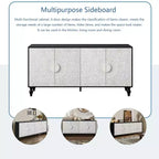 63 Mobile Credenza Boho, Mobile TV Nero con Ante Intagliate a Mandala Floreale - Panipeachy