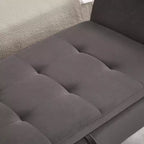 Okak 51.5 Panca Contenitore in Velluto con Braccioli e Gambe in Legno, Panca da Fondo Letto con Sedile Imbottito, Pouf Contenitore per la Casa