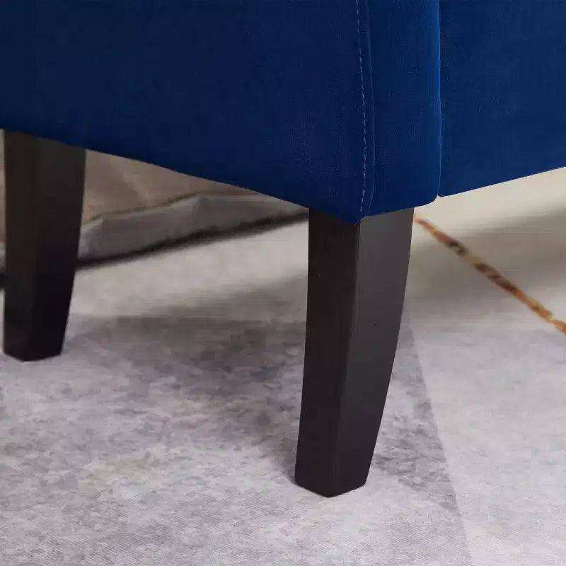 Okak 51.5 Panca Contenitore in Velluto con Braccioli e Gambe in Legno, Panca da Fondo Letto con Sedile Imbottito, Pouf Contenitore per la Casa