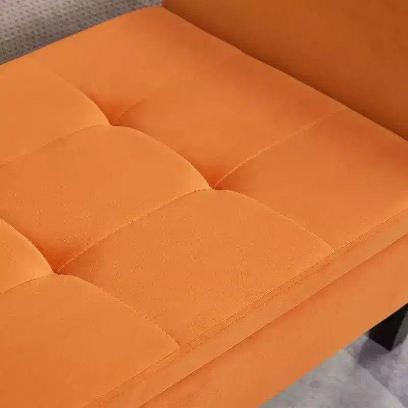 Okak 51.5 Panca Contenitore in Velluto con Braccioli e Gambe in Legno, Panca da Fondo Letto con Sedile Imbottito, Pouf Contenitore per la Casa
