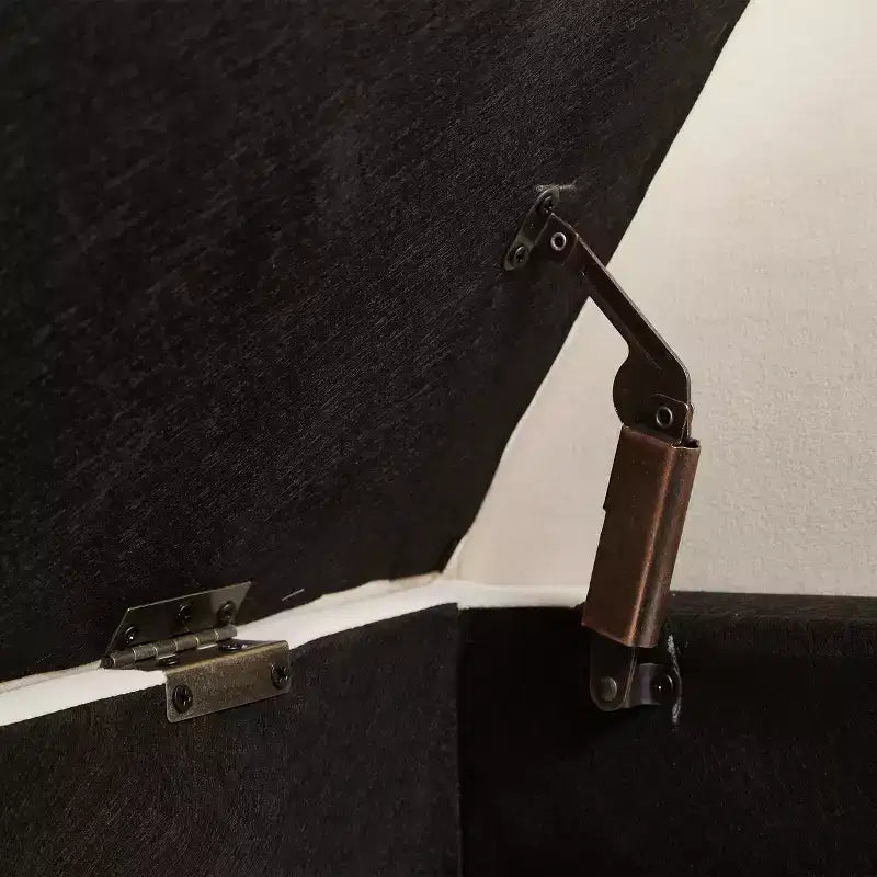 Okak 51.5 Panca Contenitore in Velluto con Braccioli e Gambe in Legno, Panca da Fondo Letto con Sedile Imbottito, Pouf Contenitore per la Casa