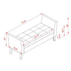 Okak 51.5 Panca Contenitore in Velluto con Braccioli e Gambe in Legno, Panca da Fondo Letto con Sedile Imbottito, Pouf Contenitore per la Casa