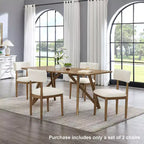 TUYOHW Sedie da pranzo moderne piccole in bouclé, set da 2, sedie da sala da pranzo imbottite con schienale curvo e struttura in legno di gomma