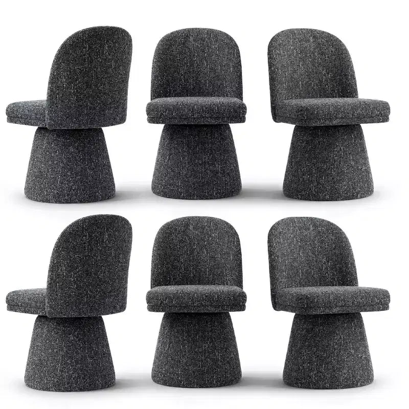 Lot de 6 chaises de salle à manger modernes sans accoudoirs, pivotantes à 360°, avec piétement tulipe, élégantes chaises d'appoint pour cuisine, salle à manger ou bureau - Panipeachy