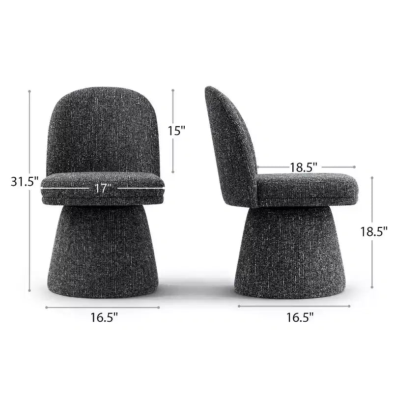 Lot de 6 chaises de salle à manger modernes sans accoudoirs, pivotantes à 360°, avec piétement tulipe, élégantes chaises d'appoint pour cuisine, salle à manger ou bureau - Panipeachy