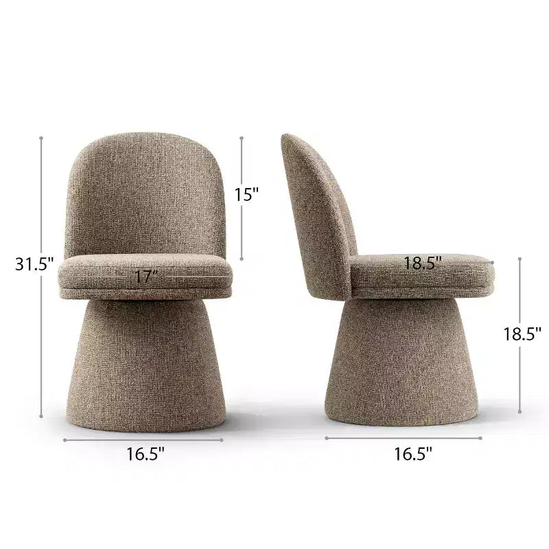 Lot de 6 chaises de salle à manger modernes sans accoudoirs, pivotantes à 360°, avec piétement tulipe, élégantes chaises d'appoint pour cuisine, salle à manger ou bureau - Panipeachy