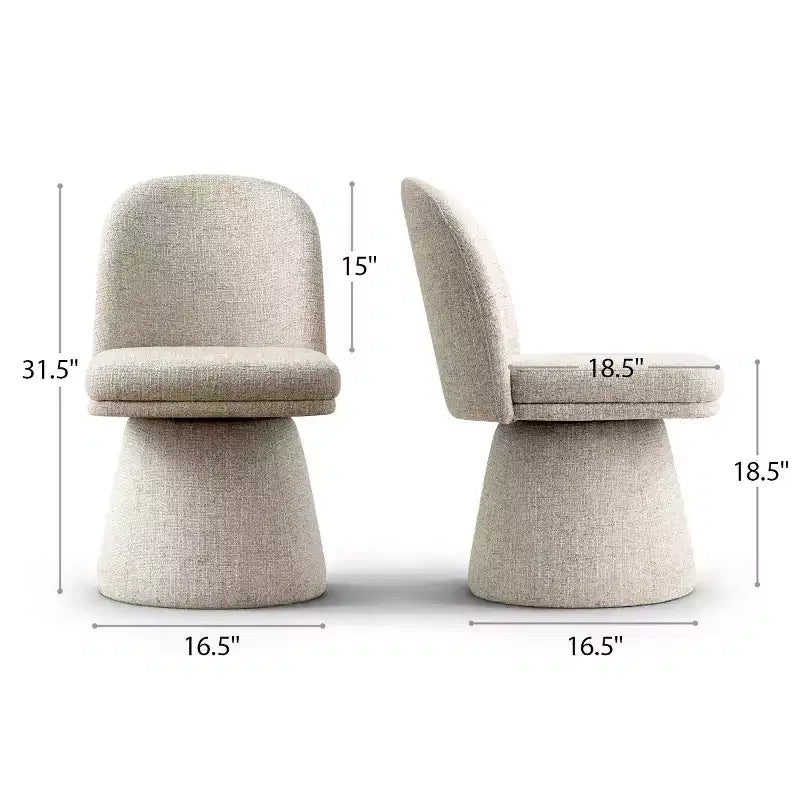 Lot de 6 chaises de salle à manger modernes sans accoudoirs, pivotantes à 360°, avec piétement tulipe, élégantes chaises d'appoint pour cuisine, salle à manger ou bureau - Panipeachy