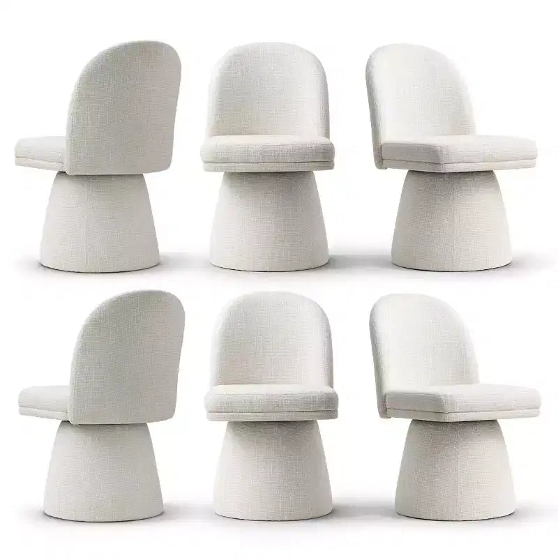 Lot de 6 chaises de salle à manger modernes sans accoudoirs, pivotantes à 360°, avec piétement tulipe, élégantes chaises d'appoint pour cuisine, salle à manger ou bureau - Panipeachy