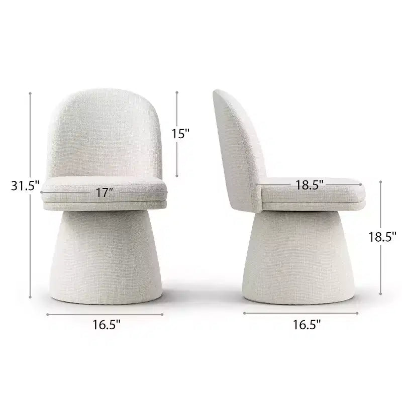 Lot de 6 chaises de salle à manger modernes sans accoudoirs, pivotantes à 360°, avec piétement tulipe, élégantes chaises d'appoint pour cuisine, salle à manger ou bureau - Panipeachy