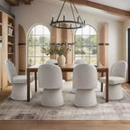 Set of 6 Modern 360 Swivel Armless Dining Chairs with Pedestal-style Base, Elegant Accent Chairs for Kitchen, Dining Room, or Office-Panipeachy