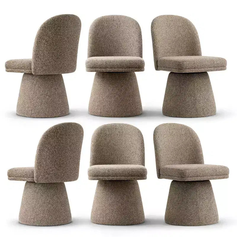 Lot de 6 chaises de salle à manger modernes sans accoudoirs, pivotantes à 360°, avec piétement tulipe, élégantes chaises d'appoint pour cuisine, salle à manger ou bureau - Panipeachy