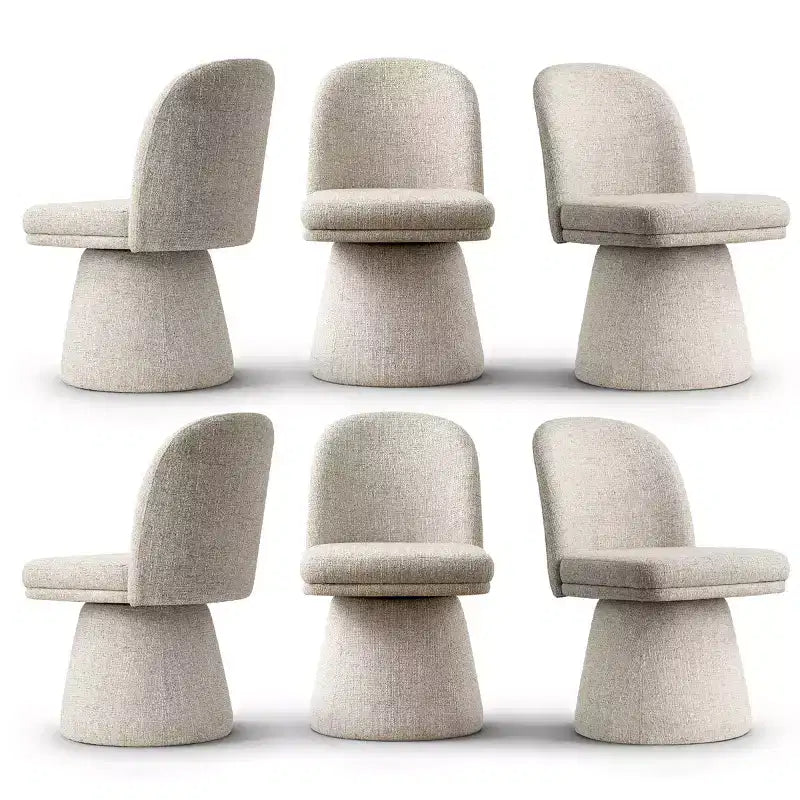 Lot de 6 chaises de salle à manger modernes sans accoudoirs, pivotantes à 360°, avec piétement tulipe, élégantes chaises d'appoint pour cuisine, salle à manger ou bureau - Panipeachy